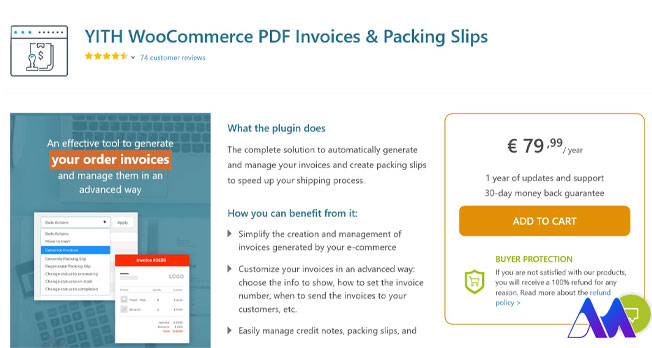 افزونه YITH WooCommerce PDF Invoices & Packing Slips- بهترین افزونه های صدور فاکتور در وردپرس