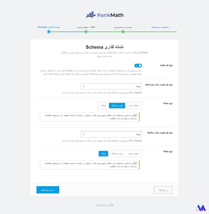 نشانه گذاری Schema در رنک مث