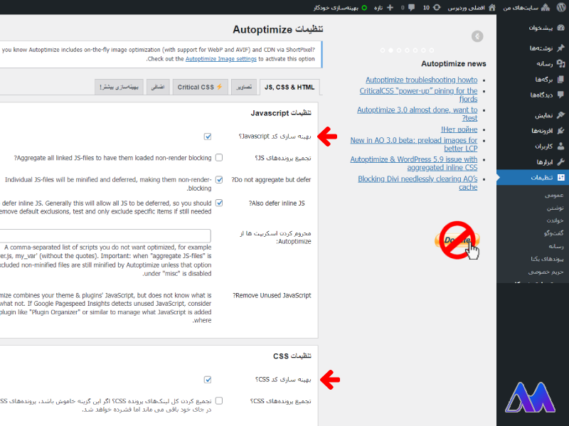 افزونه Autoptimize 