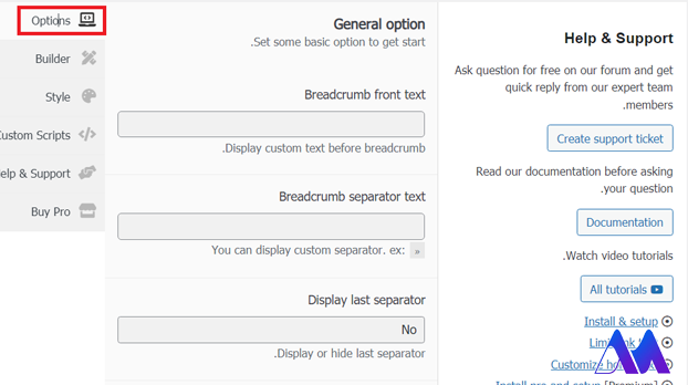 Display Home on breadcrumb- نصب افزونه Breadcrumb