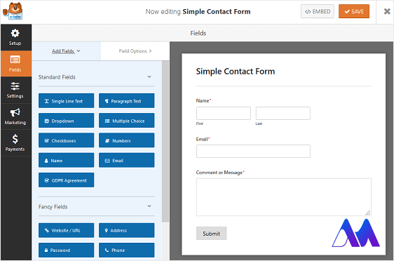 یک فرم جدید با WPForms ایجاد کنید
