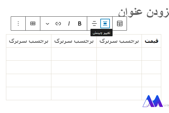 ساخت جدول در وردپرس با ویرایشگر پیش‌فرض
